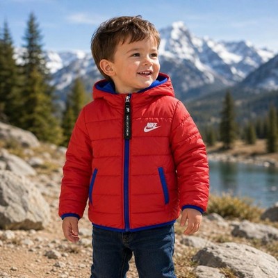 Nike Boys Winter Puffer Jacket 76D473-U10 Size 4T  - University Red- NEW