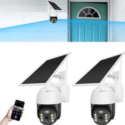 2xKabelloses solarbetriebenes WLAN-Überwachungskamerasystem für den Außenbereich