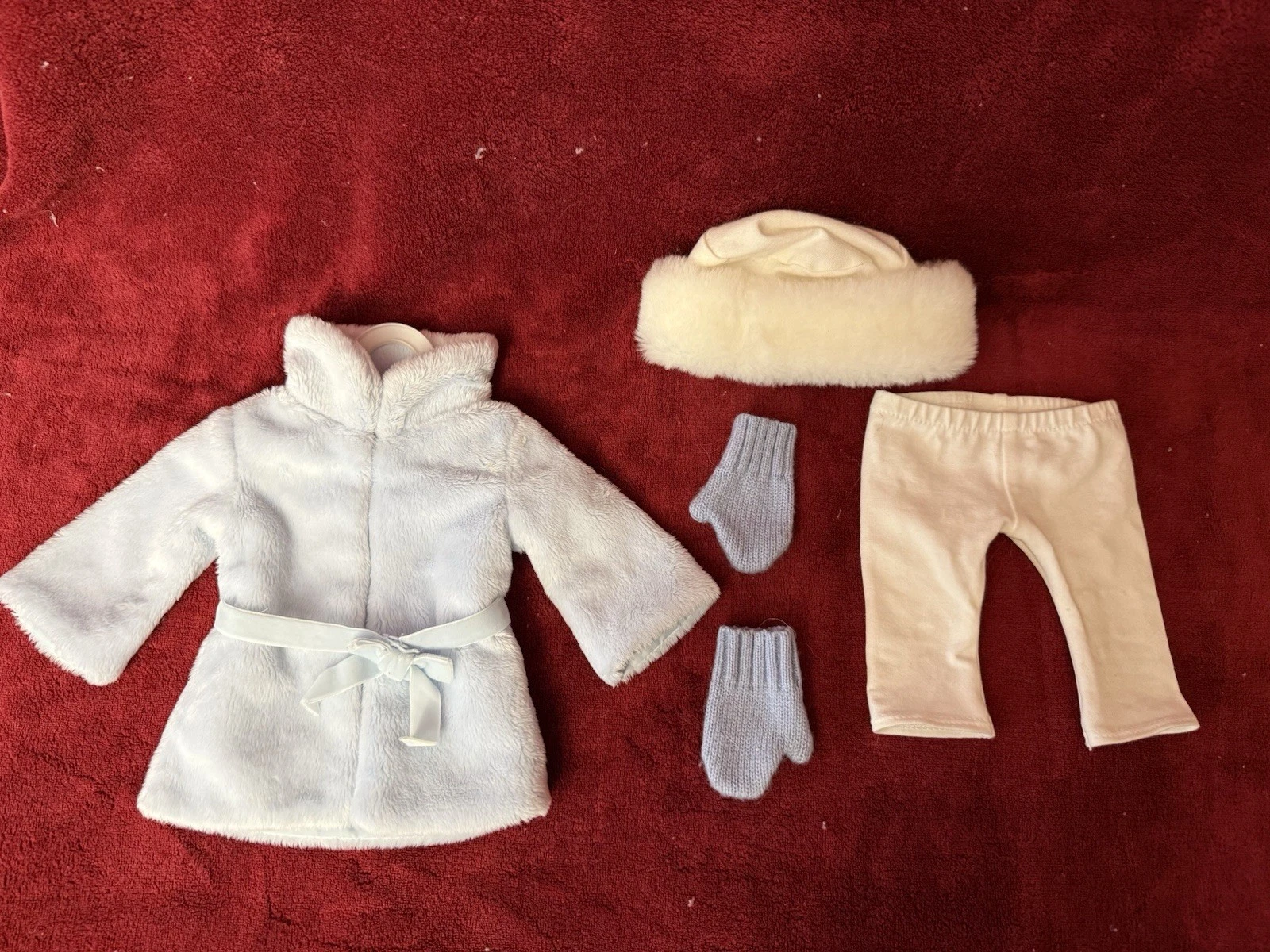 2010 American Girl RETIRED Blue Snow Flurry Outfit Boots Hat Jacket Gloves