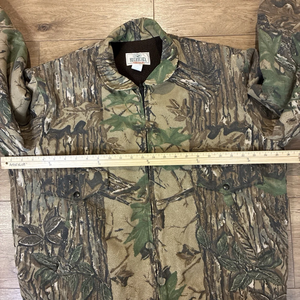 Chaqueta Bomber RedHead Realtree Cremallera Completa Forrada de Vellón Camuflada EE. UU. Para Hombre L De Colección Foto 3 de 4