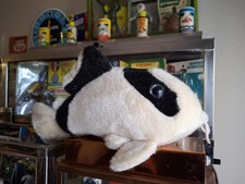 Vintage Old Aquarium Fishbowl Tropical Fish 12" Stuffed Panda Catfish Pillow