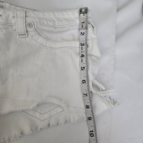 Pantalones Cortos True Religion Básicos Blancos Denim Deshilachados Dobladillo Solapa Bolsillos Talla 31 Y2K - Imagen 7 de 12
