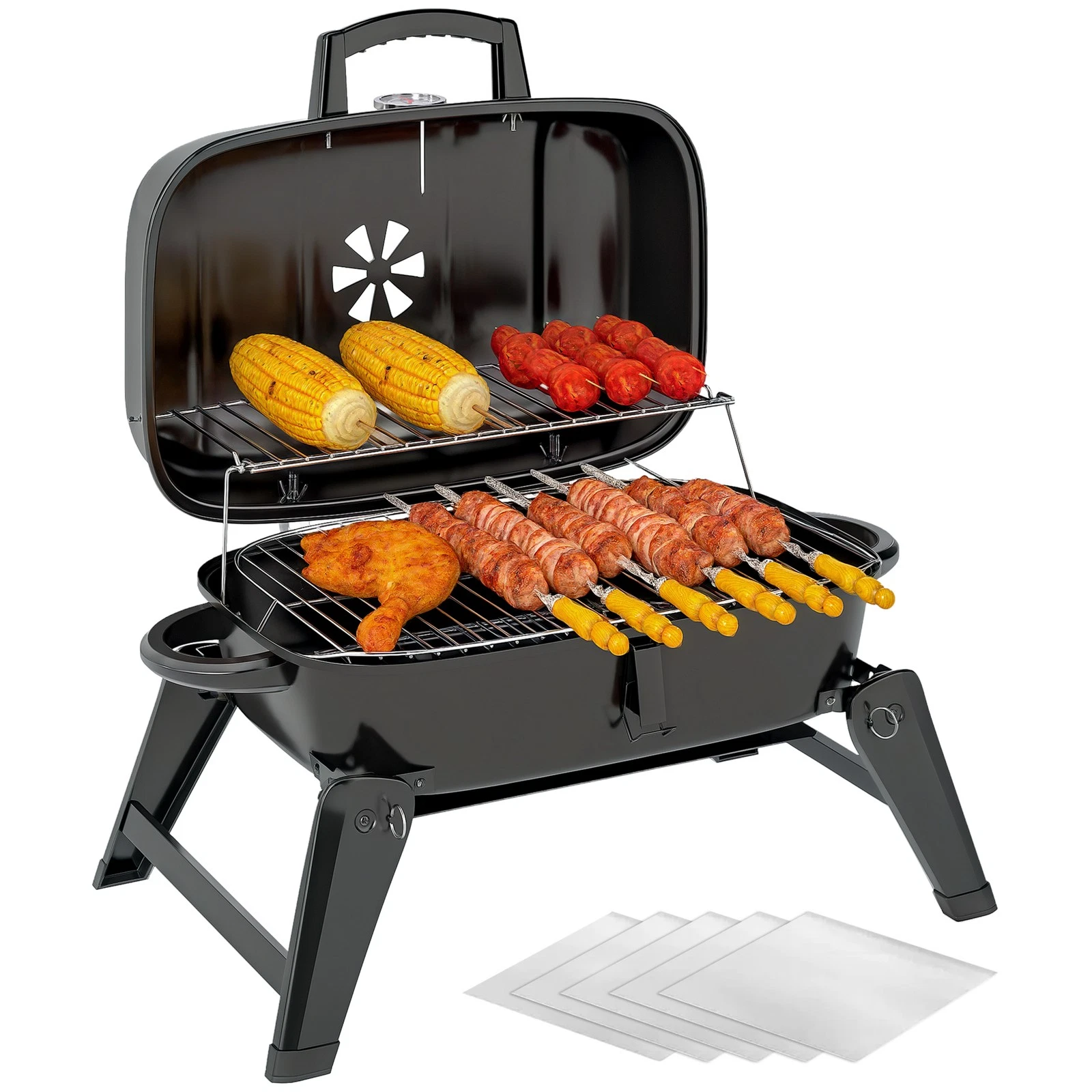 Outsunny Folding Charcoal Barbecue Grill, Portable BBQ for Camping, Black
Opens in a new window or t