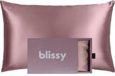 Blissy 100 Pure Mulberry Silk 22 MOMME Plum Pillow Case QUEEN Size Cooling