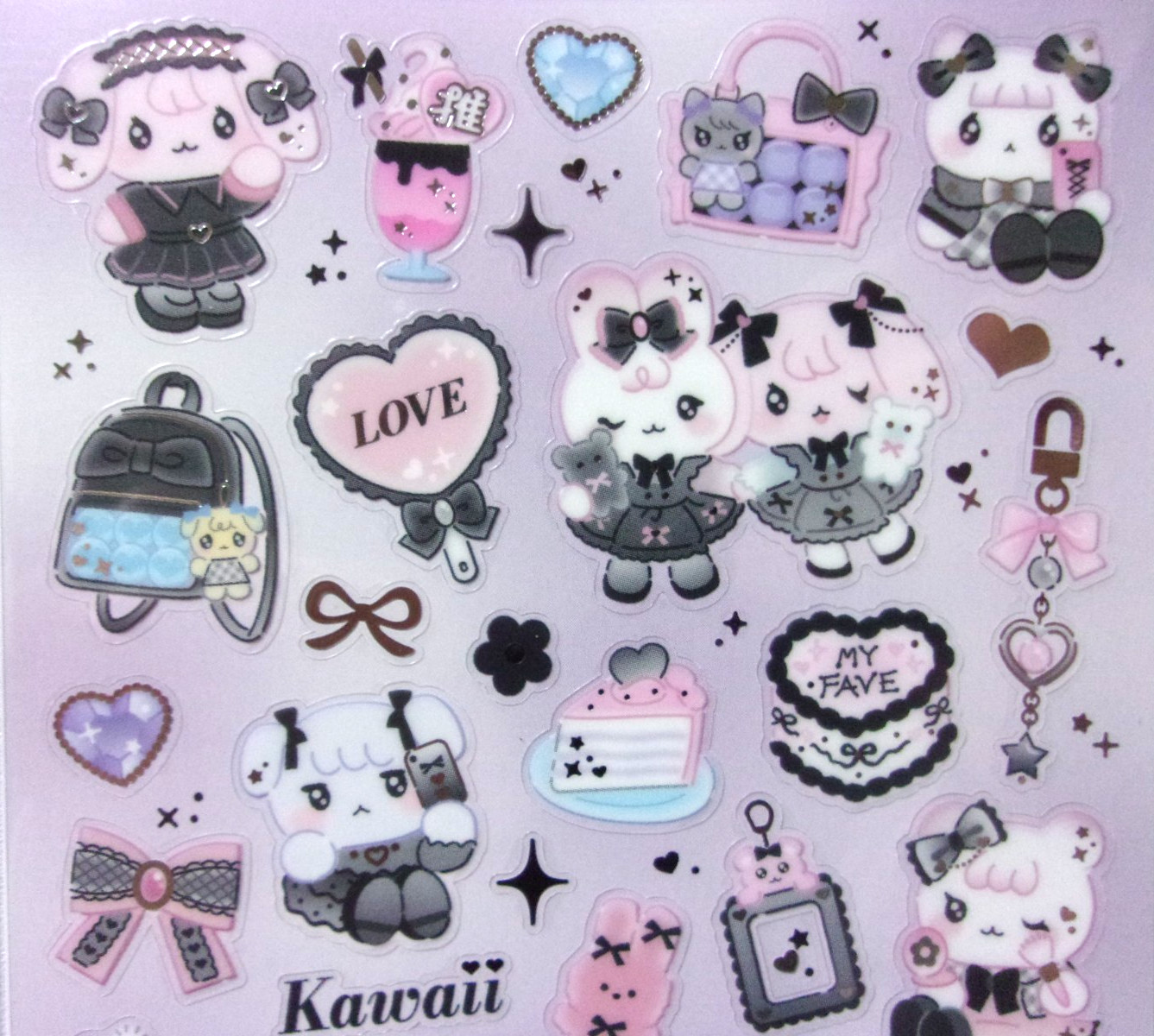 GAIA Topping Lab Animal Cute PET Sticker Sheet Made in Japan Rabbit