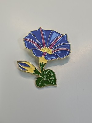 Purple Morning Glory Flower Lapel Pin Large Size 