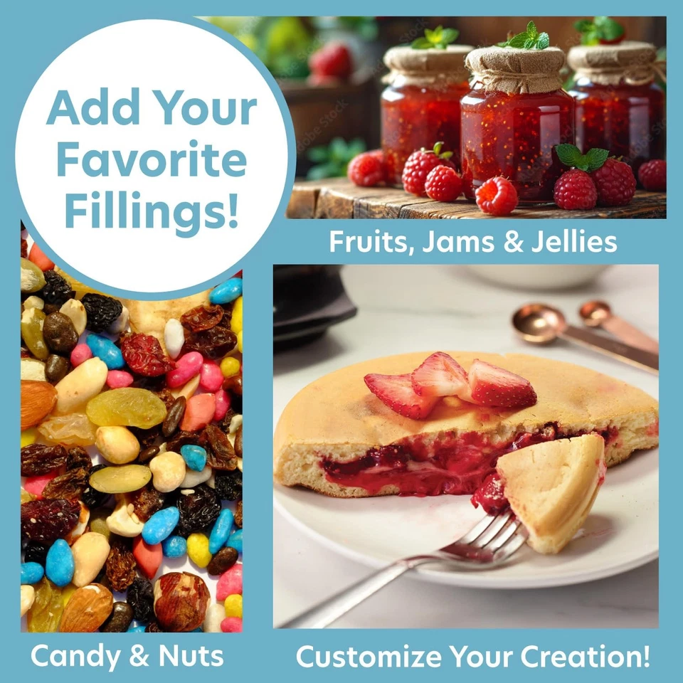 Máquina de panqueques rellena eléctrica - Haz un gofre relleno gigante o pastel de sartén en Mi... Foto 3 de 4