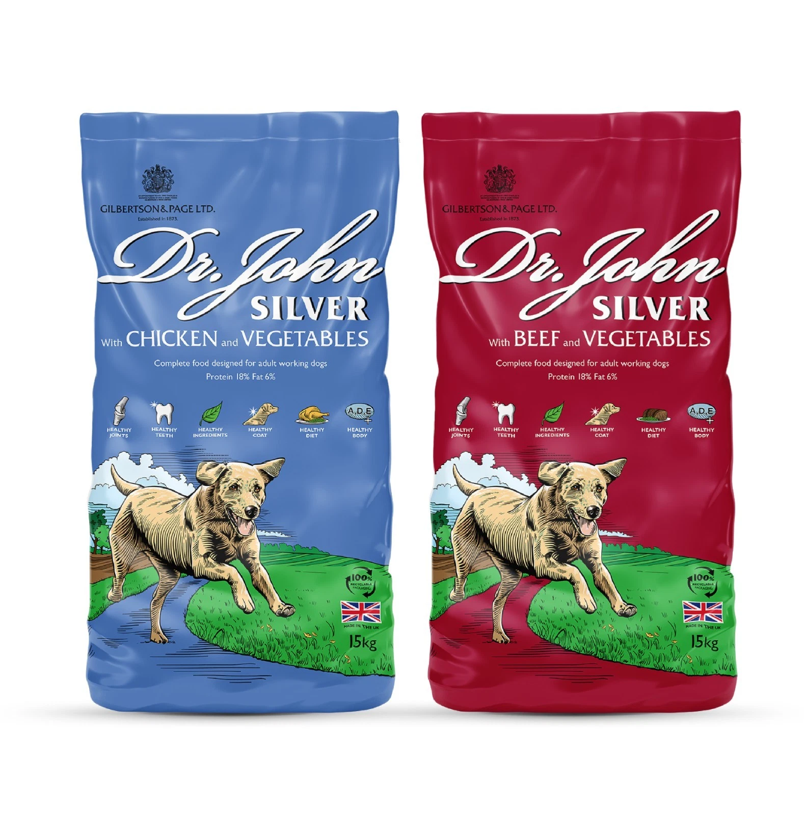 Dr. John Silver Dry Dog Food 2 pack (30kg) - 1 x 15kg Chicken 1 x 15kg Beef
Opens in a new window or