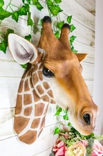 3D Life Size Wall Mount Giraffe Head Bust Childrens/Kids Room Jungle Theme Decor