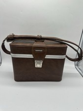 Vintage 1970 s Brown Leather Hard Camera Case...