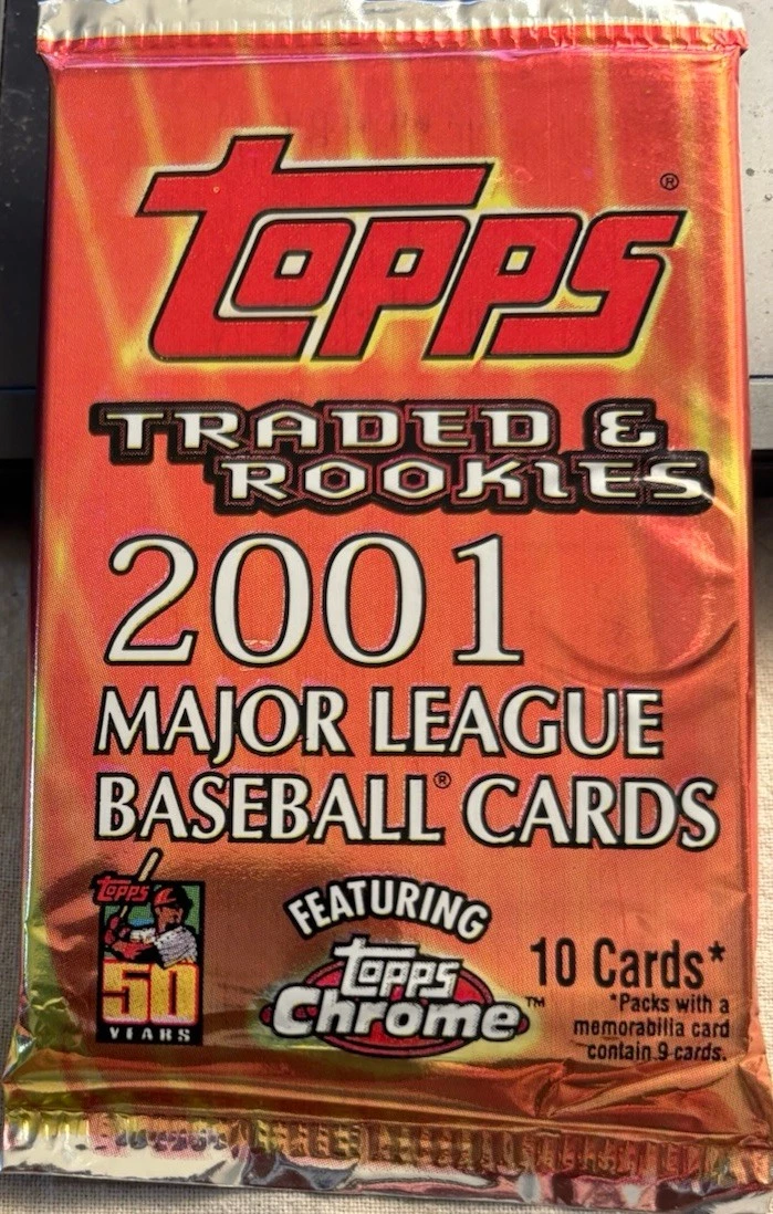 2001 TOPPS CHROME TRADED+ROOKIES 1 SEALED RET'L PACK ICHIRO PUHOLS
