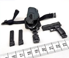 Modellino pistola e fondina soldatino maschio M001 1/6 per action figure fantasma 12''