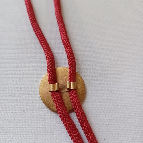 BSA VINTAGE BOLO HIAWATHA COUNCIL PEACE PIPE BOY SCOUTS 18" ROSSO SLIDE New York - Foto 2 di 7