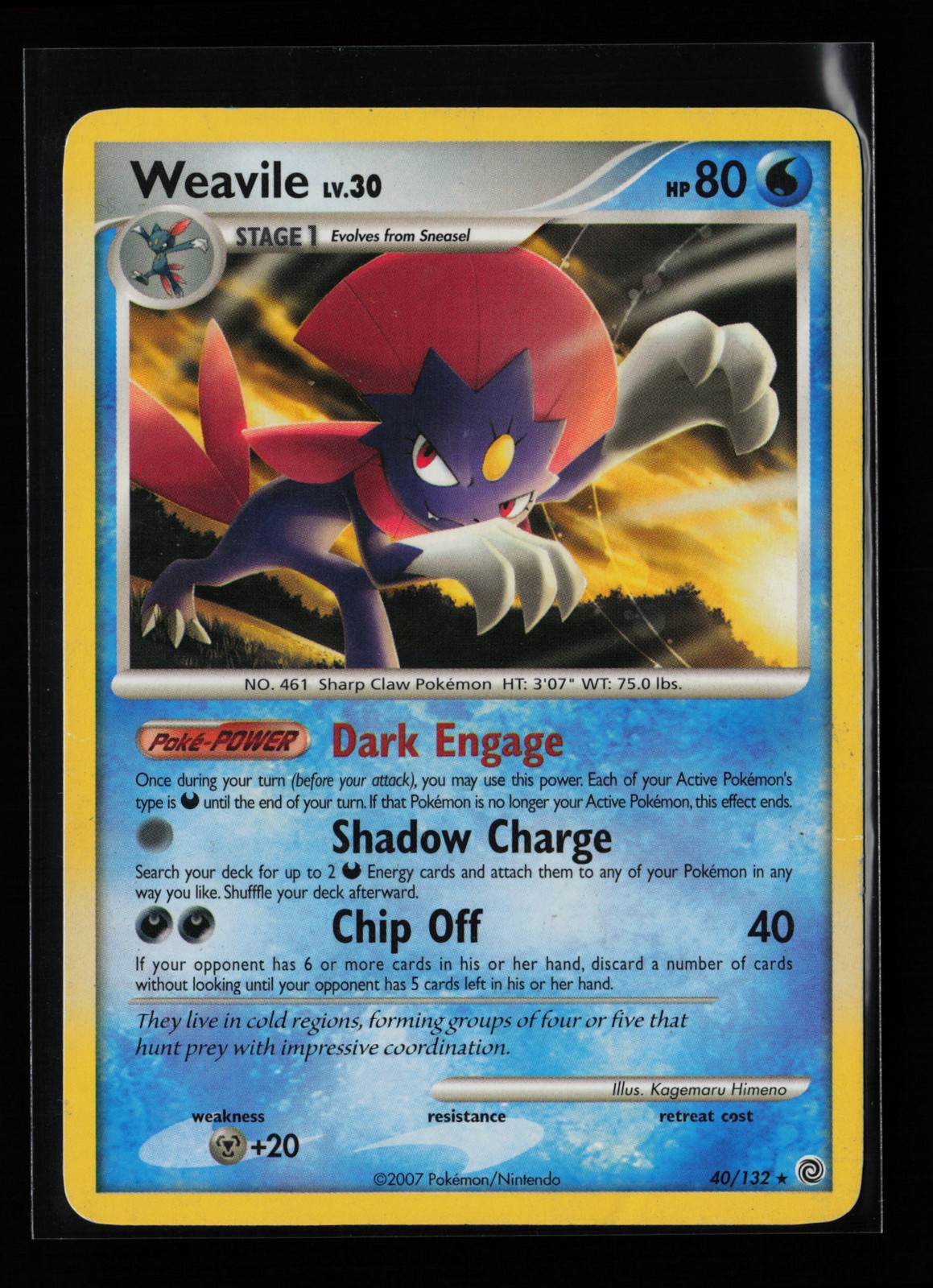 Weavile 40/132 Rare Secret Wonders Heavily Played Pokémon Card