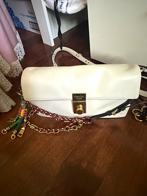 PRADA soft sound White Shoulder Bag