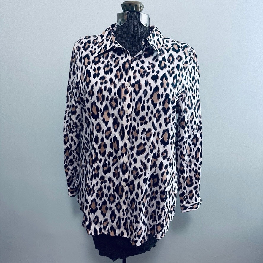 Chico's leopard print button down - image 1