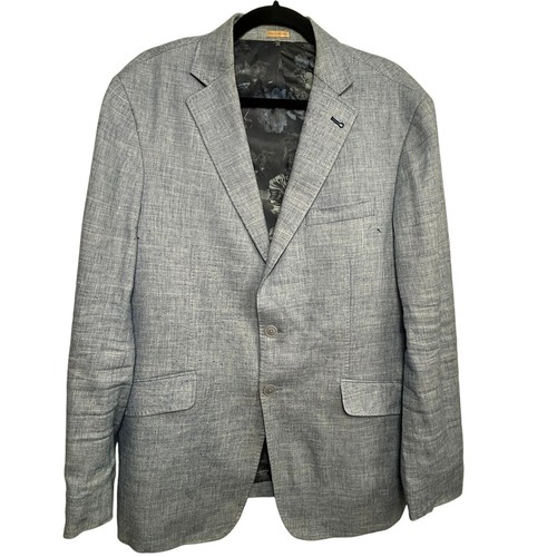Joe Joseph Abboud Italian Linen Blazer 42R Slim Fit Gray Sport Coat Designer - Picture 2 of 18