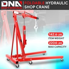 1 Ton Foldable Hydraulic Engine Hoist Shop Crane Cherry Picker w/ Swivel Casters