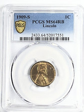 1909-S Lincoln Cent : PCGS MS64RB