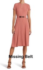 Lauren Ralph Lauren Georgette Dress Women's Dress, Pink Mahogany, Size 12, NWD