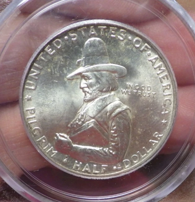 1920 Pilgrim Commemorative Silver Half Dollar 50C MS64 C2 - Image 2 of 4