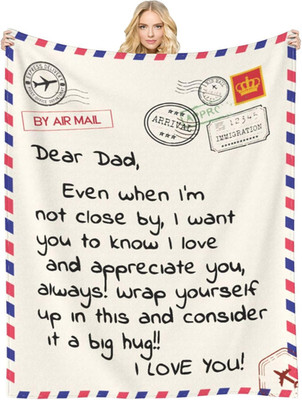Gift for Dad from Daughter Son, Dear Dad Blanket for Father'S Day, Throw Blanket