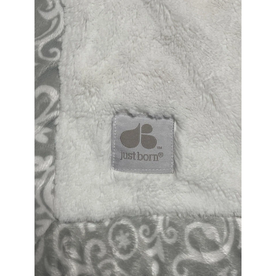 Manta de flores mariposa pájaro rosa recién nacido gris borde remolino felpa bebé niña Foto 4 de 4