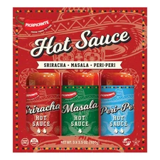 Picapicante Hot Sauce Gift Set 3 Pk Sriracha Masala Peri-Peri Vegan Gluten-Free