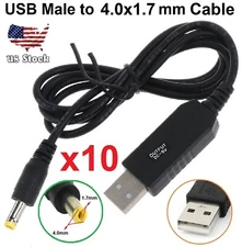 x10 53CM USB A to 4.0*1.7mm DC 5V-9V 3.3mm diameter Charging Cable Adapter Cord