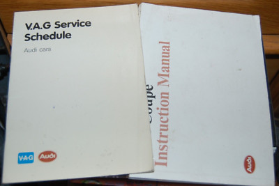 Audi Coupé Autobesitzer Bedienungsanleitung Handbuch & Scheckheft - 1988