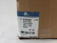 Lot Of 500 Tidi 920962 White Specialty Patient Slipover Bibs Economy 18" x 30"