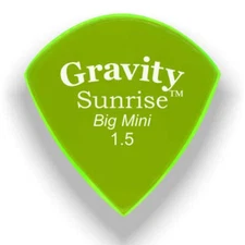 Gravity Picks Sunrise Big Mini Polished Pick, 1.5mm, Florescent Green