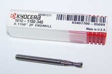 .1150" CARBIDE 2 FLUTE END MILLS, SQ - KYOCERA 1610-1150.345