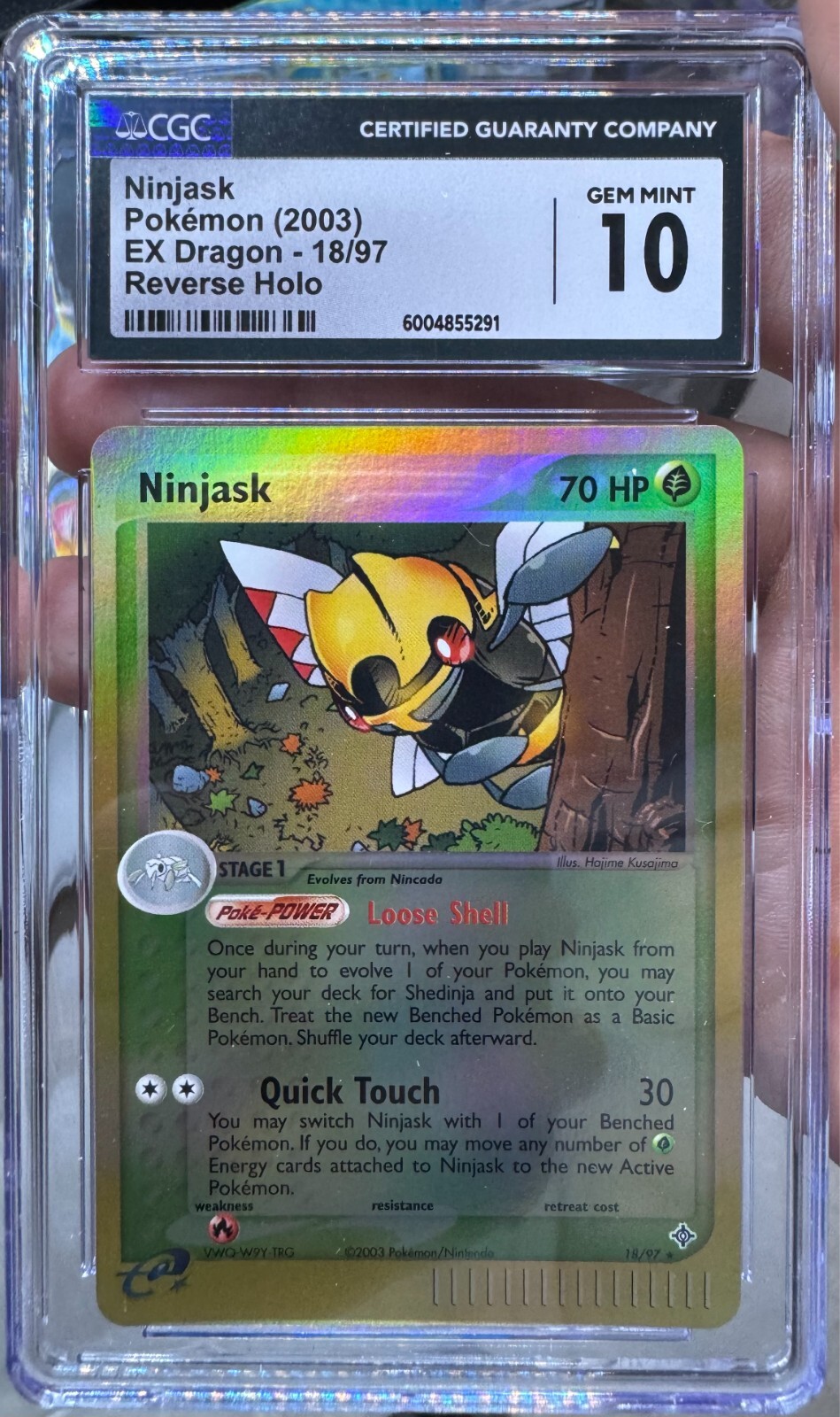 2003 Pokemon EX Dragon Ninjask Reverse Foil 18/97 CGC 10 Gem Mint