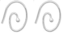 10 OR 100 Silver Plated Brass 16x12mm Oval Swirl Open Loop Ear Wire Earrings