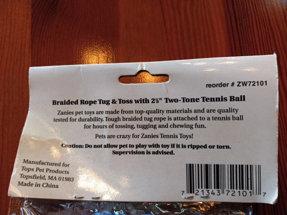 Cuerda trenzada Zanies Tennis Teasers con pelota de tenis de 2 1/2" - Nueva Foto 3 de 3