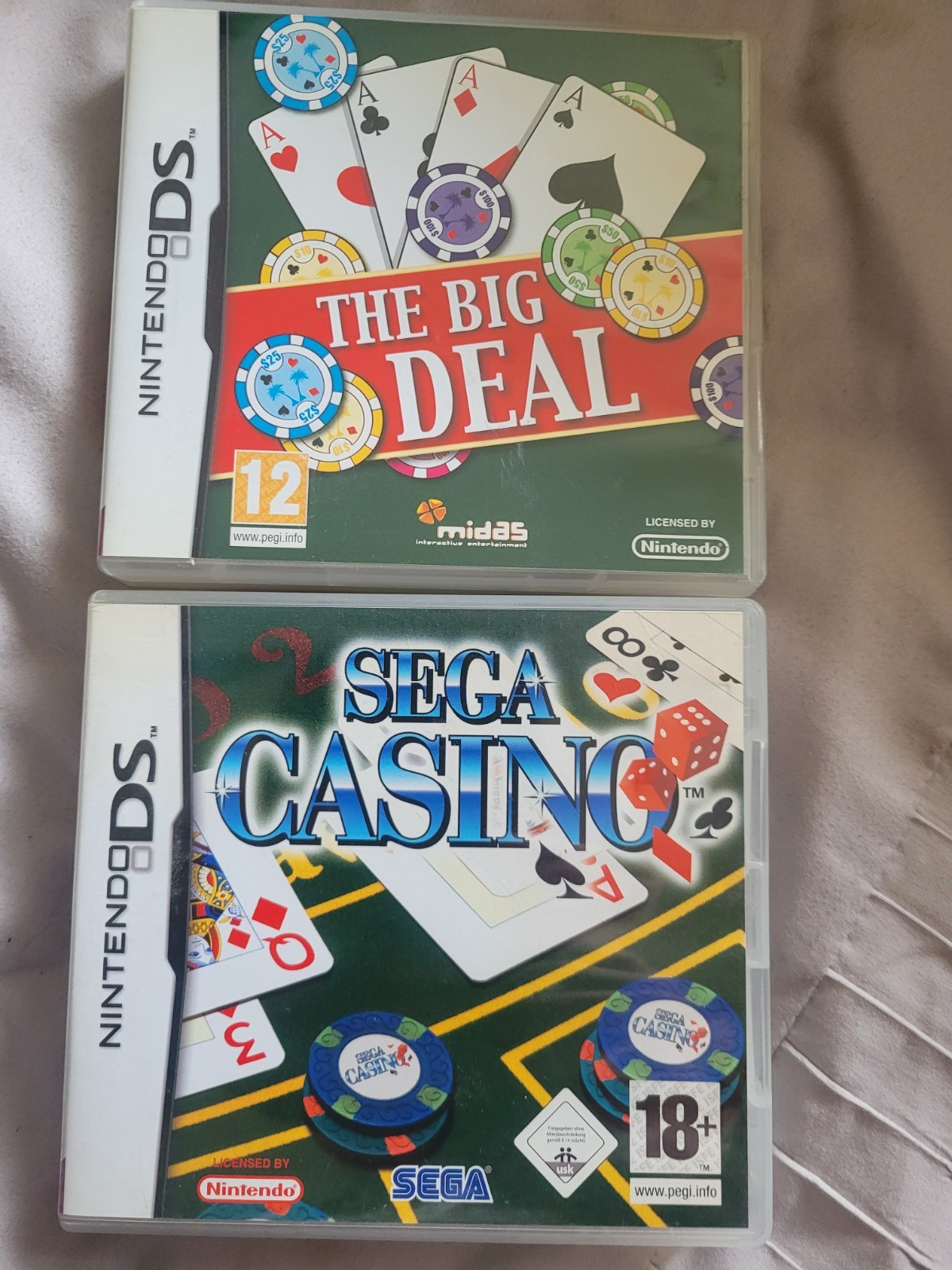 Nintendo 2 DS Casino Games Bundle x 2  The Big Deal and Sega Casino