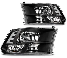 PAIR/2PCS For 2009-2018 Dodge Ram 1500 2500 3500 Black Clear Headlights Assembly