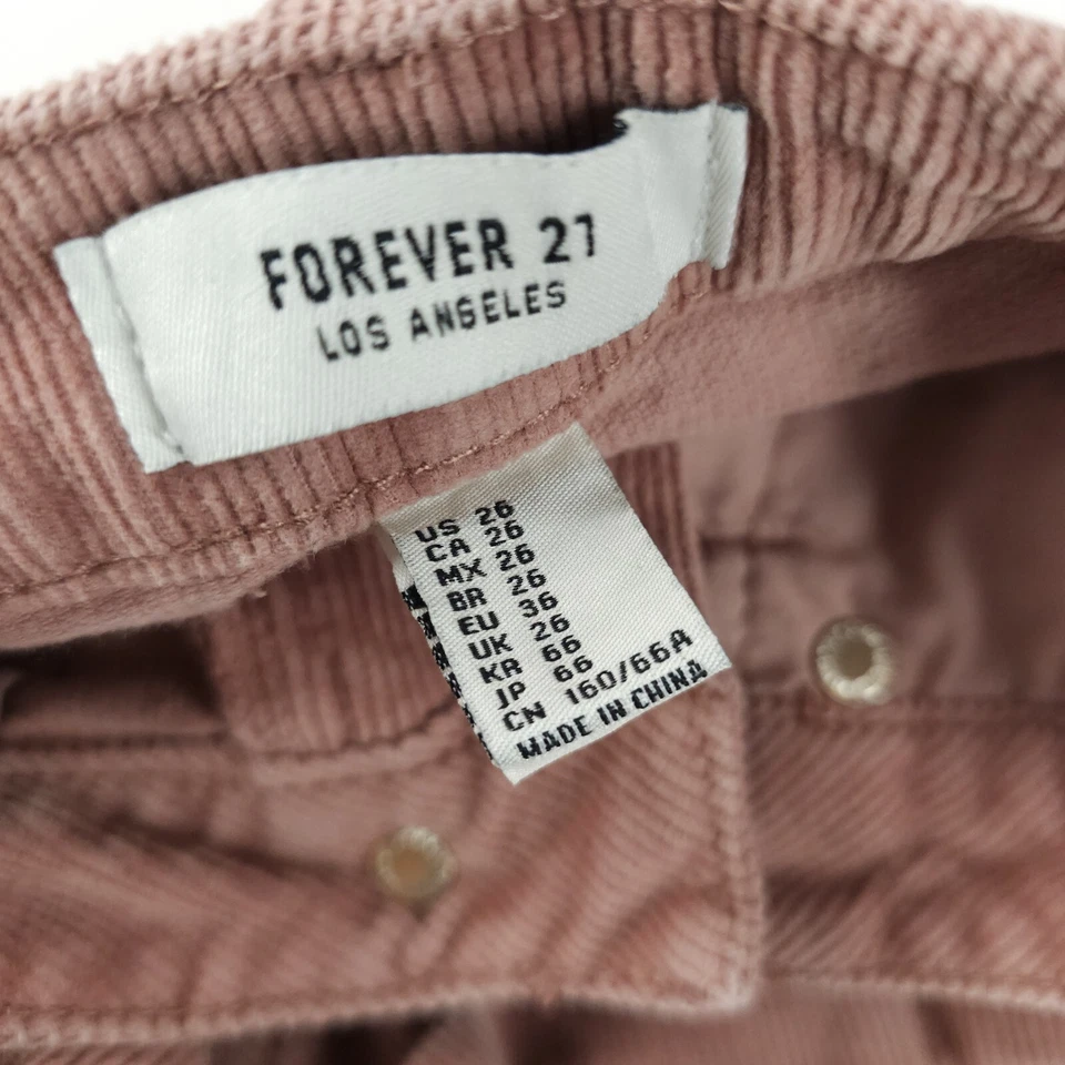 Pantalones Cortos Forever 21 Pana Mujer 26 Rojo Salmón tiro medio Puños Informales Playa Años 90 Foto 3 de 4