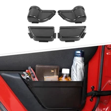 Front & Rear Door Net Pocket Storage Box Organizer For 11+ Jeep Wrangler JK 4-Dr