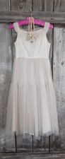 Vintage 50s Wedding Dress Flower Girl Tulle Satin Sleeveless GIRL Sz 7