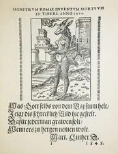 LUTHER REVILING PICTURES POPE CRANACH WOODBLOCK PRINTS SMALL FACSIMILE EDITION 1886