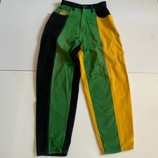 Vtg 90's Cross Colours Hip Hop Baggy Denim Jeans Waist 28” Bright Colorful