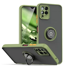 For T-Mobile Revvl 6/6 Pro 5G Ring Case Magnetic Metal Stand Clear Back Cover