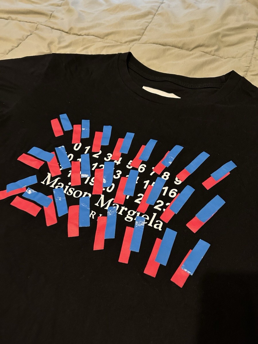 Size 46 / M/L - Maison Margiela MM6 Tape Print Shirt - Black | eBay