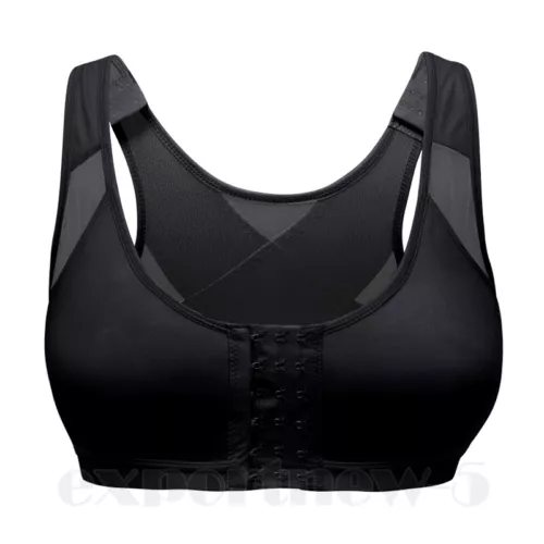 Women's Posture Corrector Bra Wireless Back Support Lift Up Front Closure Bra UK - Picture 16 of 24