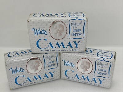 Vtg Lot Of 3 White Camay Beauty Bar Soaps With Cold Cream 3.5oz Each Reg Size