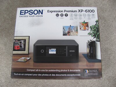 New Epson Expression Premium XP-6100 Wireless All-In-One Inkjet Printer - Black