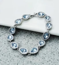 Popular GIVENCHY Crystal Flex Bracelet-7.25" (Azure)
