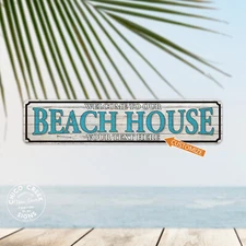 Personalized Welcome To Our Beach House Sign Ocean Surf Cabin Sea 104182002089